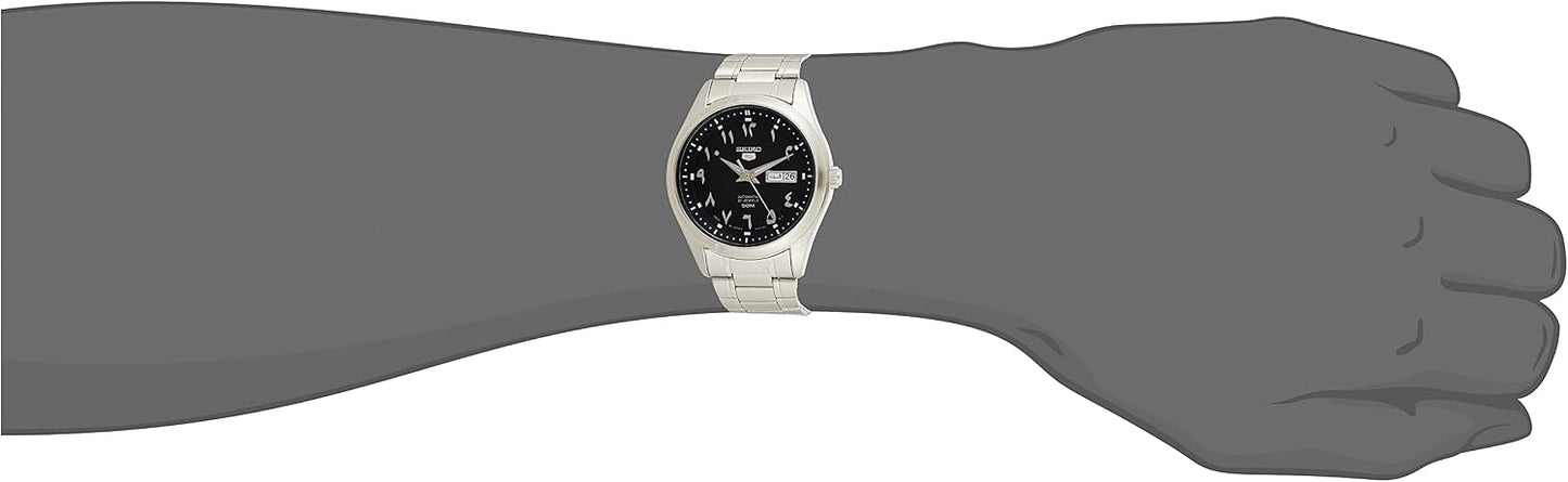 HOTSEIKO 5 Automatic Black Eastern Arabic Dial Men's Watch SNKP21J1