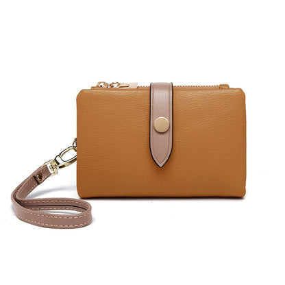 HOTWallets for Women Small Bifold Rfid Leather Ladies Wallets,Compact Wristlet Womens Billfold,Trifold Card Holder with Multi Credit Card Slot Zipper Coin Pocket and Wrist Strap(White)