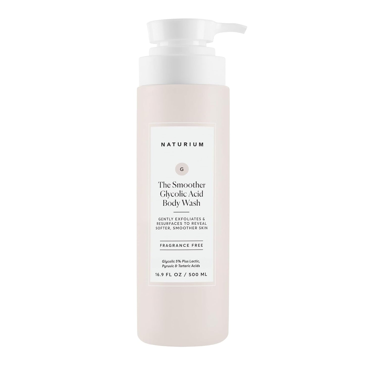HOTNaturium The Smoother Glycolic Acid Exfoliating Body Wash, Soft & Smoothing Cleanser, 16.9 oz