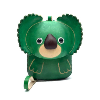 HOTHandmade Vintage Genuine Leather 3D Animal Koala Bear Coin Purse (Purple)