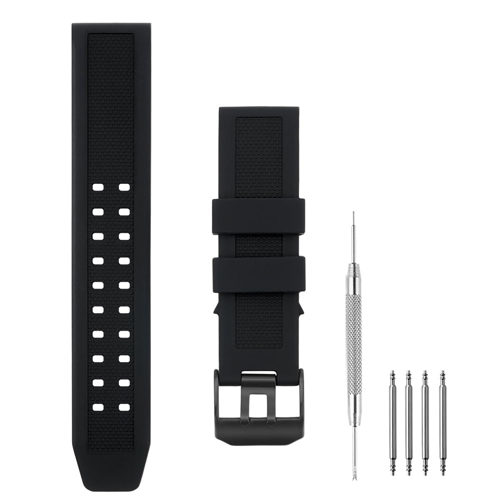 HOTWatch Band Compatible with Luminox, 23mm Soft Rubber Silicone Replacement Wrist Strap for Luminox 3050 8800 and 3950 Series Watch, Black