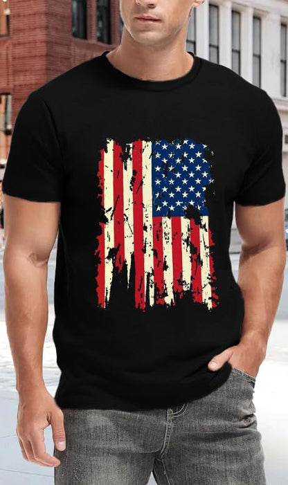 HOTMens Air Force Patriotic Shirts American Flag T-Shirt 4th of July Short Sleeve USA Memorial Day Tee Tops