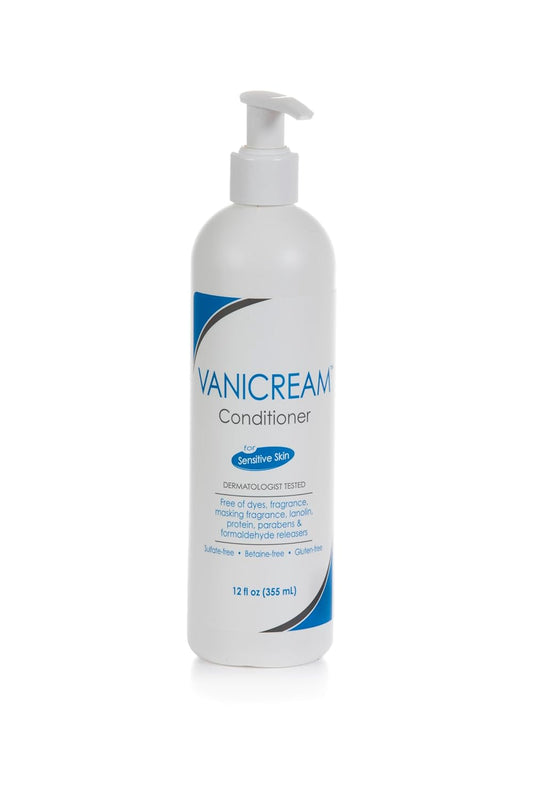 HOTVanicream Conditioner, 12 Fl Oz, Formulated without Common Irritants for Sensitive Skin, pH Balanced Mild Formula for All Hair Types & Sensitive Scalps, No Fragrance, Lanolin & Parabens