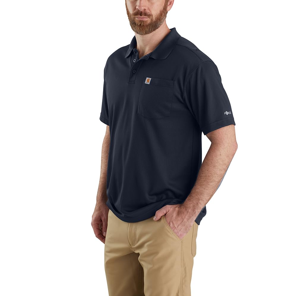 HOTCarhartt Men's Force Relaxed Fit Lightweight Short-Sleeve Pocket Polo