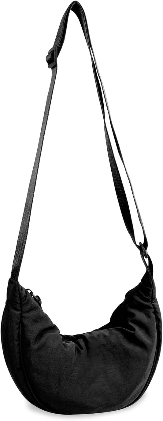 HOTNylon Crescent Crossbody Bag for Women Purses Trendy Men,Small Travel Sling Bag Hobo