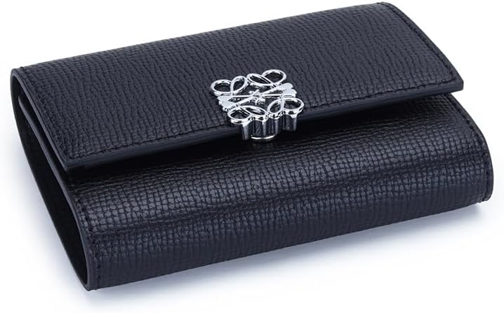 HOTWomen Wallet Genuine Leather Short Trifold Card Case Holder Organizer Zipper Coin Purse (Black)