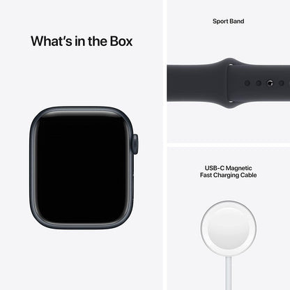 HOTApple Watch Series 7 (GPS, 45MM) - Midnight Aluminum Case with Midnight Sport Band (Renewed Premium)