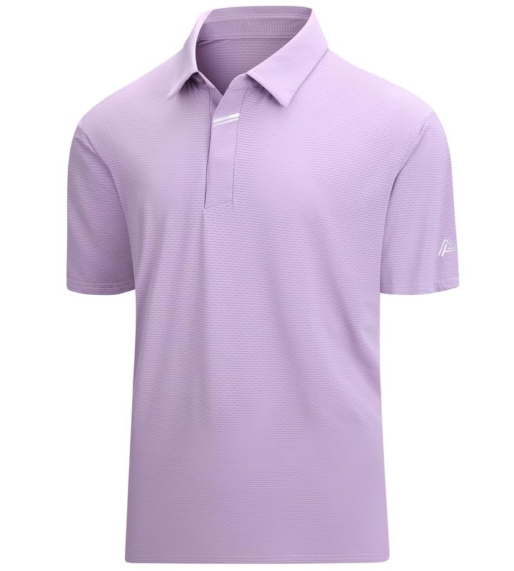 HOTDamipow Premium Golf Shirts for Men Dry Fit Performance Polo Short Sleeve Collared Shirt