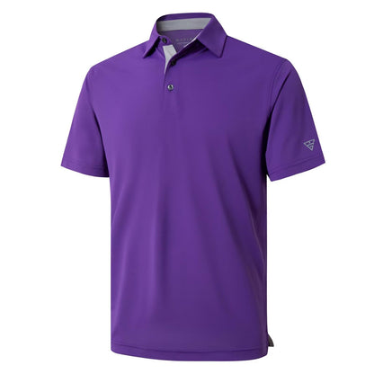 HOTMens Golf Shirt Short and Long Sleeve Moisture Wicking Dry Fit Performance Solid Casual Pique Golf Polo Shirts for Men