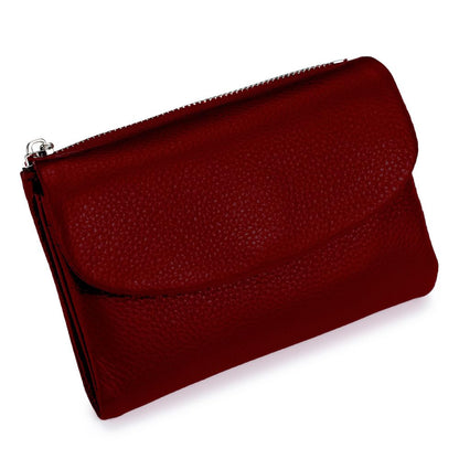 HOTLECDOA Unisex Pebble Leather Wallet, Short Genuine Leather Coin and Card Wallet, Small Wallets for Women, Suitable for Coins and Cards (#15)