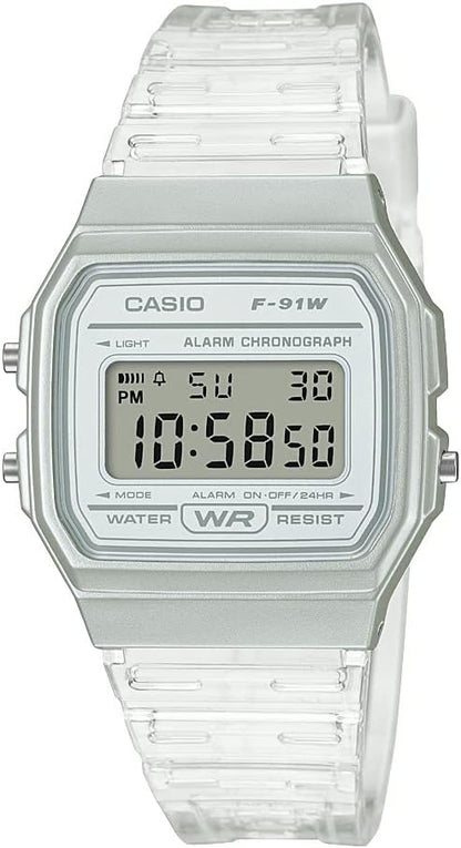 HOTCasio F91W Series | Digital Watch | Water Resistant | LED Light | 1/100 SEC Stopwatch | Regular Time Keeping (HR, Min, SEC, PM, Date, Day) | Daily Alarm | Lightweight | 7 Year Battery