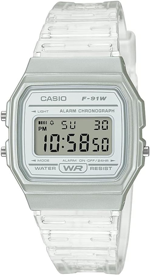 HOTCasio F91W Series | Digital Watch | Water Resistant | LED Light | 1/100 SEC Stopwatch | Regular Time Keeping (HR, Min, SEC, PM, Date, Day) | Daily Alarm | Lightweight | 7 Year Battery