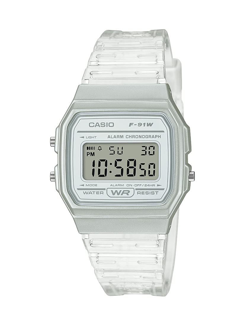 HOTCasio F91W Series | Digital Watch | Water Resistant | LED Light | 1/100 SEC Stopwatch | Regular Time Keeping (HR, Min, SEC, PM, Date, Day) | Daily Alarm | Lightweight | 7 Year Battery