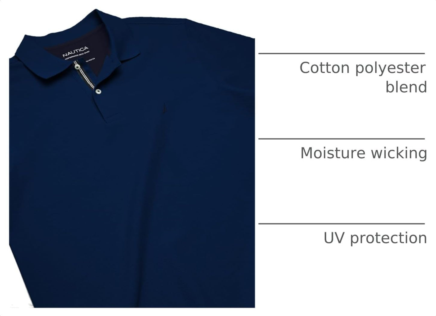 HOTNautica Men's Big and Tall Classic Fit Short Sleeve Solid Performance Deck Polo Shirt | Designed Exclusively for Big & Tall Men
