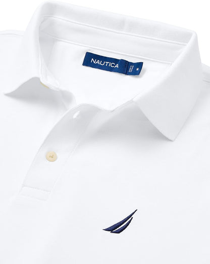 HOTNautica Men's Short Sleeve Solid Stretch Cotton Pique Polo Shirt