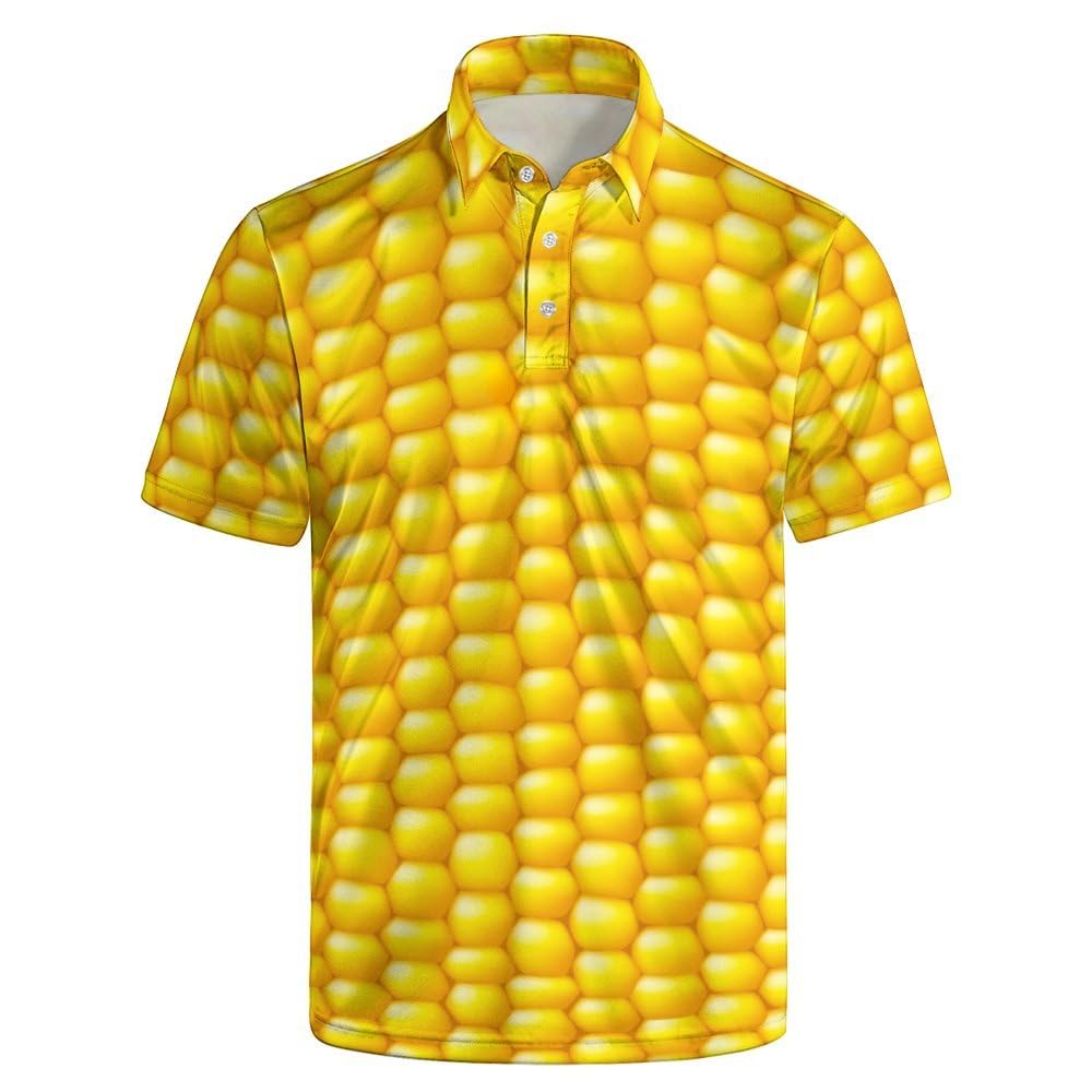 HOTGolf Polos for Men Funny Moisture Wicking Golf Shirts Performance Quick-Dry Polo Shirts Short Sleeve