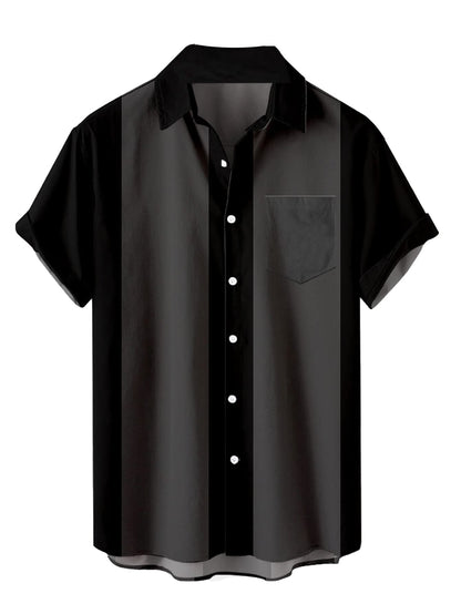 HOTHardaddy Men's Vintage Bowling Shirt Short Sleeve Button Down Hawaiian Summer Beach Printed Casual Shirts
