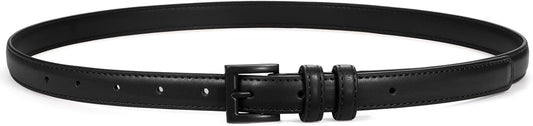 HOTSUOSDEY Women Skinny Belt for Jeans Dresses Candy Color Thin Waist Belt with Square Buckle 0.7" Width