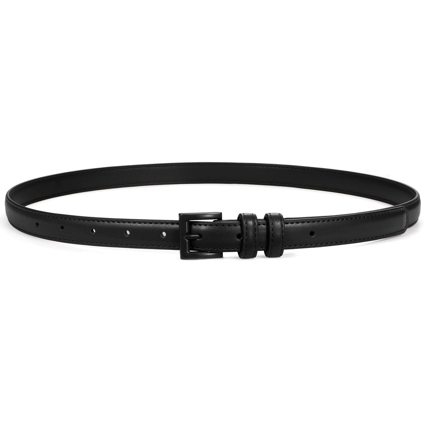 HOTSUOSDEY Women Skinny Belt for Jeans Dresses Candy Color Thin Waist Belt with Square Buckle 0.7" Width