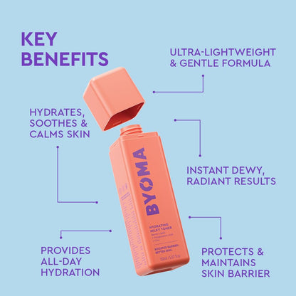 HOTBYOMA Hydrating Milky Toner - Dewy, Ultra Hydrating Toner for Face - Soothes Skin, Locks in Moisture, Reduces Redness - Barrier Repair - 5.07 fl oz