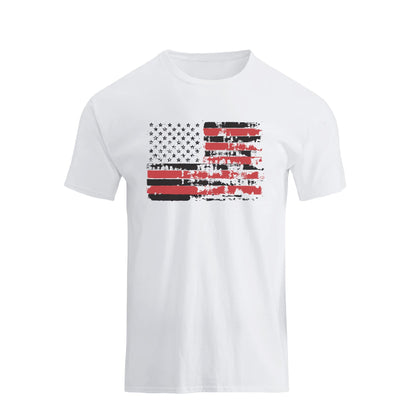 HOTH HYFOL Men's Graphic T-Shirts USA Flag Cotton Short Sleeve American Patriotic Crewneck Casual Regular Tee Shirts