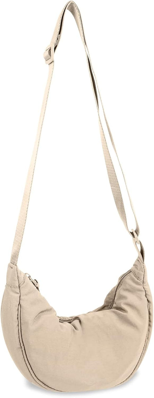 HOTNylon Crescent Crossbody Bag for Women Purses Trendy Men,Small Travel Sling Bag Hobo