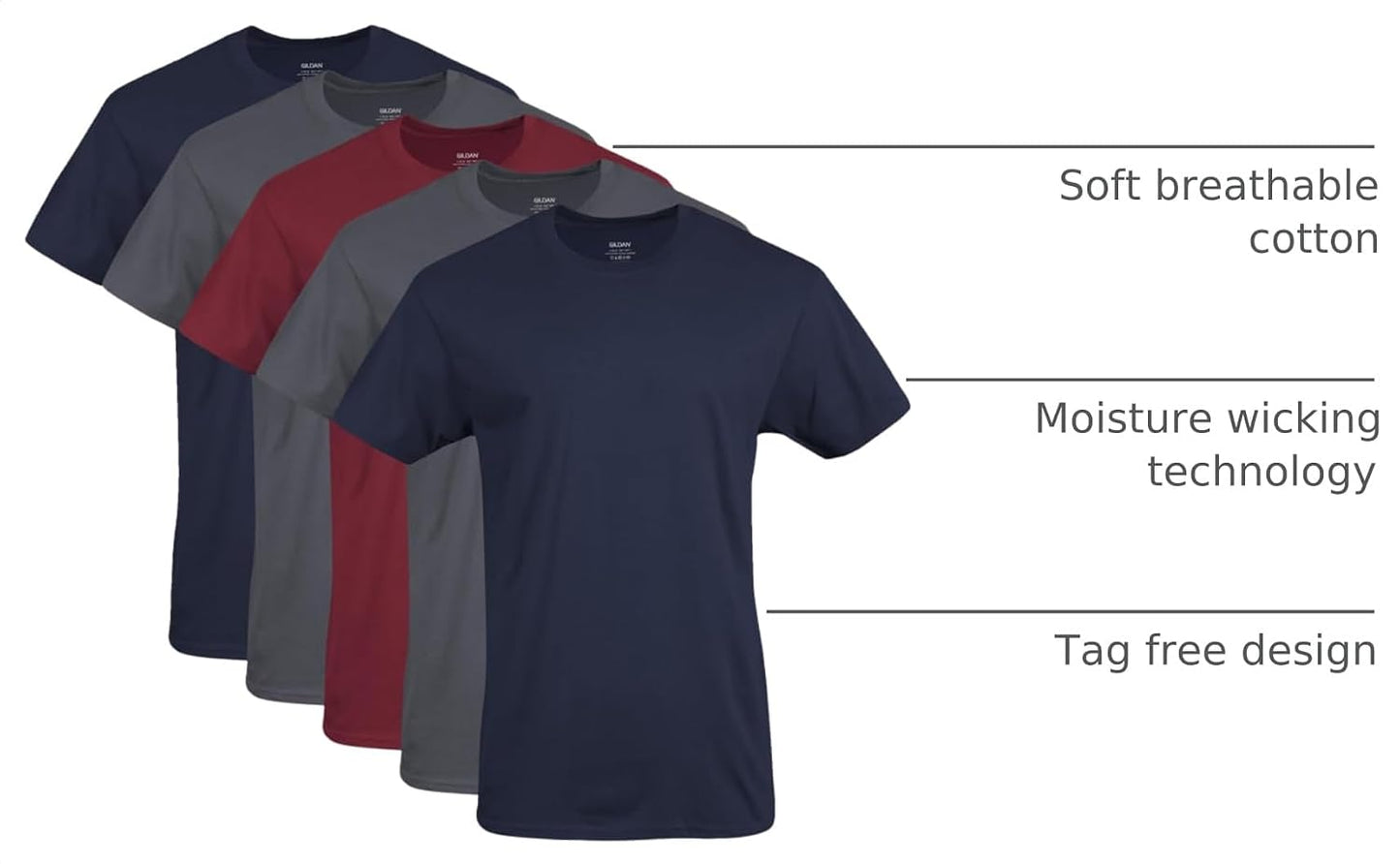 HOTGildan Men's Crew T-Shirts, Multipack, Style G1100