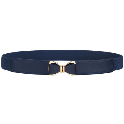 HOTVONMELLI Womens Skinny Elastic Belt Stretchy Bow Belt for Women Dresses Thin Waist Ladies Belts