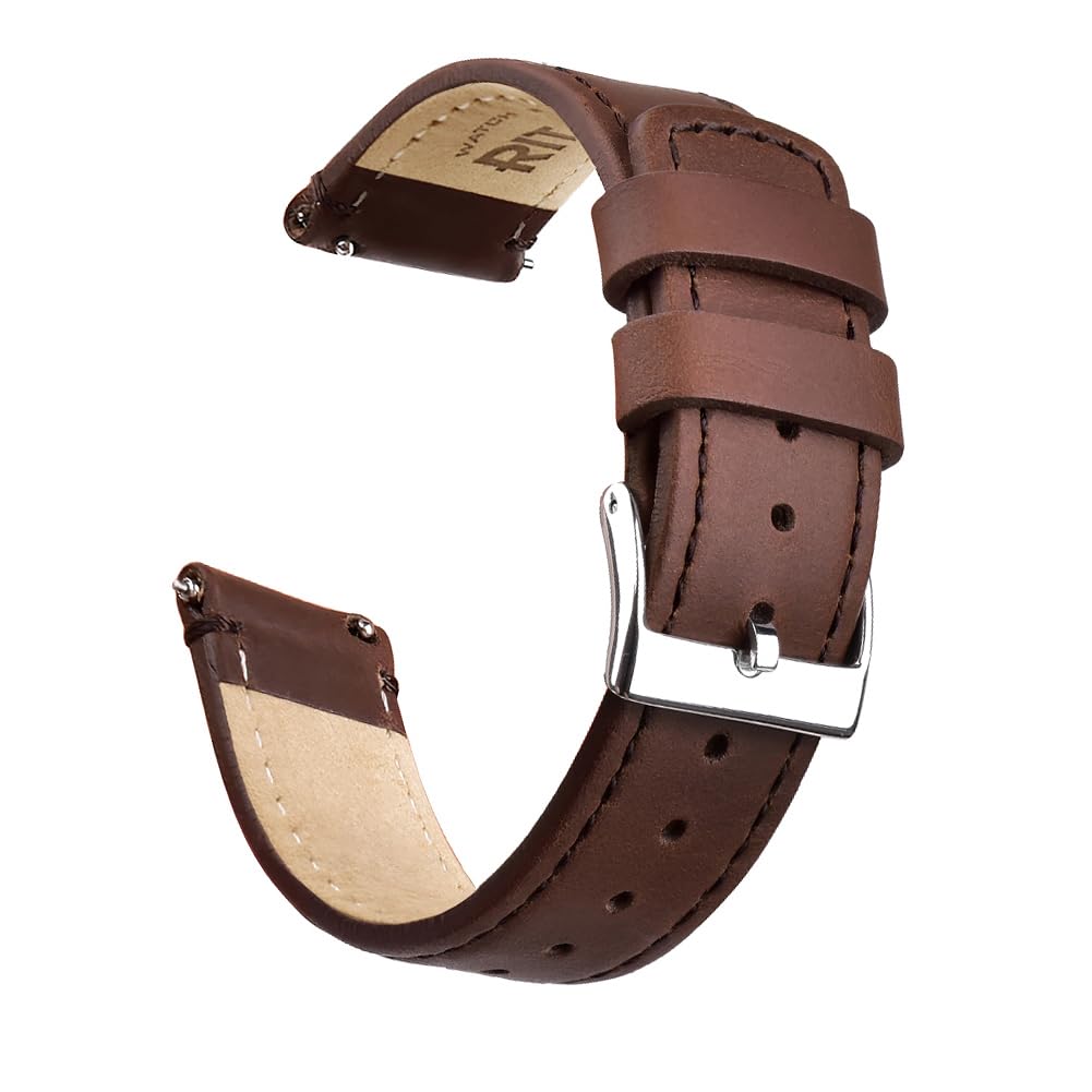 HOTRitche Christmas Gift Quick Release Leather Watch Band Leather Watch Strap 18mm 19mm 20mm 21mm 22mm 23mm or 24mm for Men and Women, White Elephant Gifts, Stocking Stuffers For Men