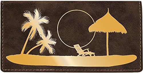 HOTParadise Beach Laser Engraved Leatherette Checkbook Cover