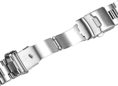 HOTJuntan Stainless Steel Curved Solid End Tapered Watch Band, 18mm 20mm 21mm 22mm Watch Bands Metal Watch Strap Bracelet Replacement Deployment Double Buckle Silver Black Silver Gold