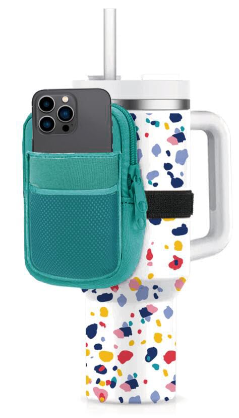 HOTKATYDID Tumbler Zipper Pouch and Phone Holder with 3 Pockets - Compact Water Bottle Pouch for Wallet, Keys, and Phone - Premium Tumbler Accessories