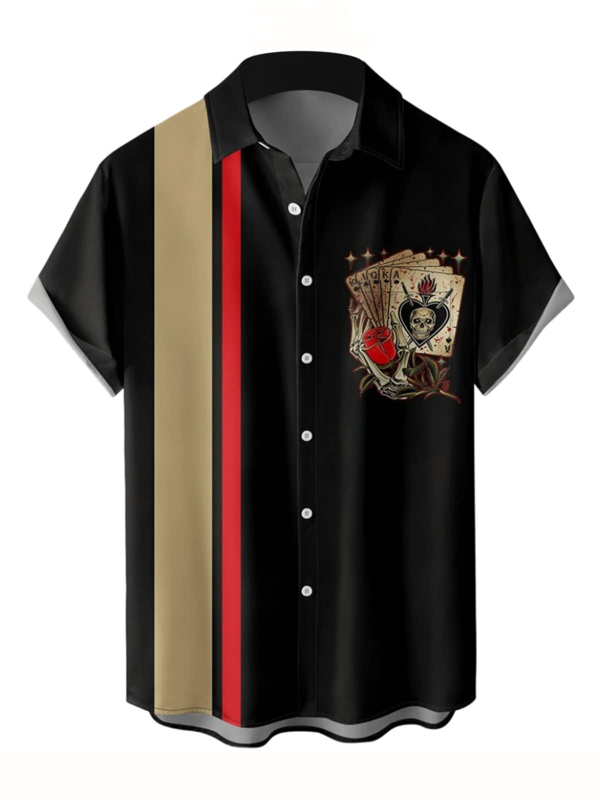 HOTwihnsinop Mens Funky Hawaiian Bowling Shirts Holiday Theme Shirt Button Down Shirts Big and Tall