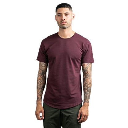 HOTBYLT Mens Drop-Cut Men's T Shirt, Slim Fit Plain Tshirts for Men, Drop Cut Basic Crewneck Tee, Wrinkle Resistant, Stretch Fit