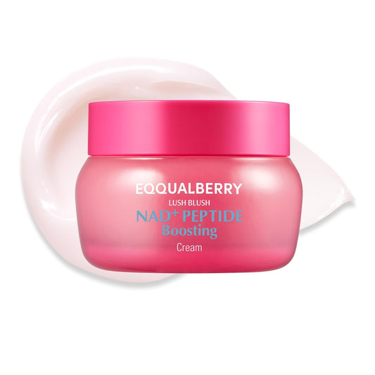HOTEQQUALBERRY NAD+ Peptide Boosting Cream – NAD+ 5% & 13 Peptides Anti-Aging Korean Skincare Face & Body Cream | Firming & Lifting Pink Neck Cream for Sagging Skin (1.69 fl.oz / 50ml)