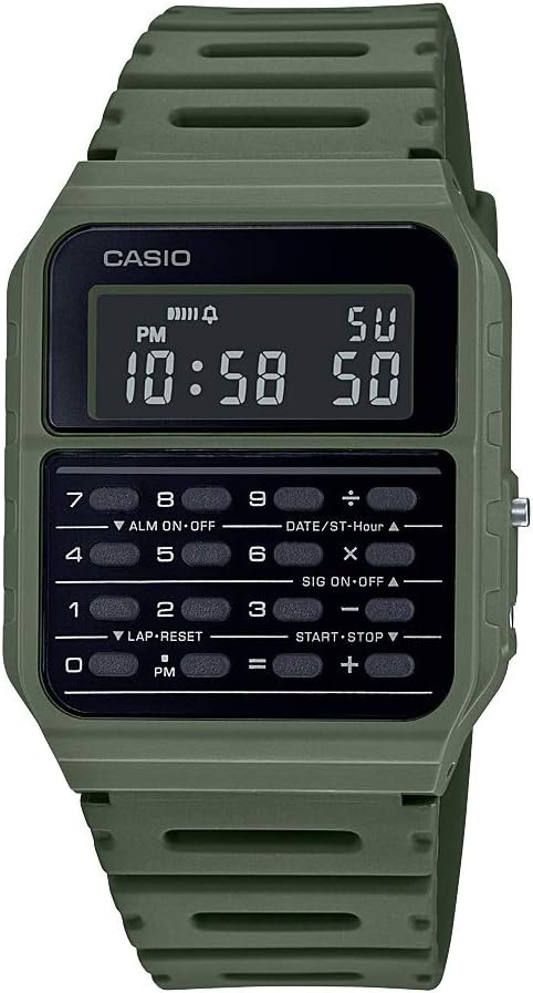 HOTCasio CA53W Vintage Series | Data Bank | 1/100 SEC Stopwatch | Water Resistant | 8 Digit Calculator | Dual Time | Resin Band | Resin Case | Auto Calendar | Daily Alarm | 5 Year Battery