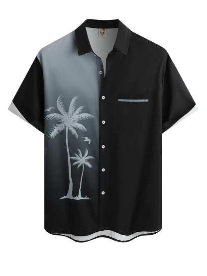 HOTHardaddy Men's Hawaiian Shirt Short Sleeves Coconut Printed Button Down Summer Beach Casual Shirts