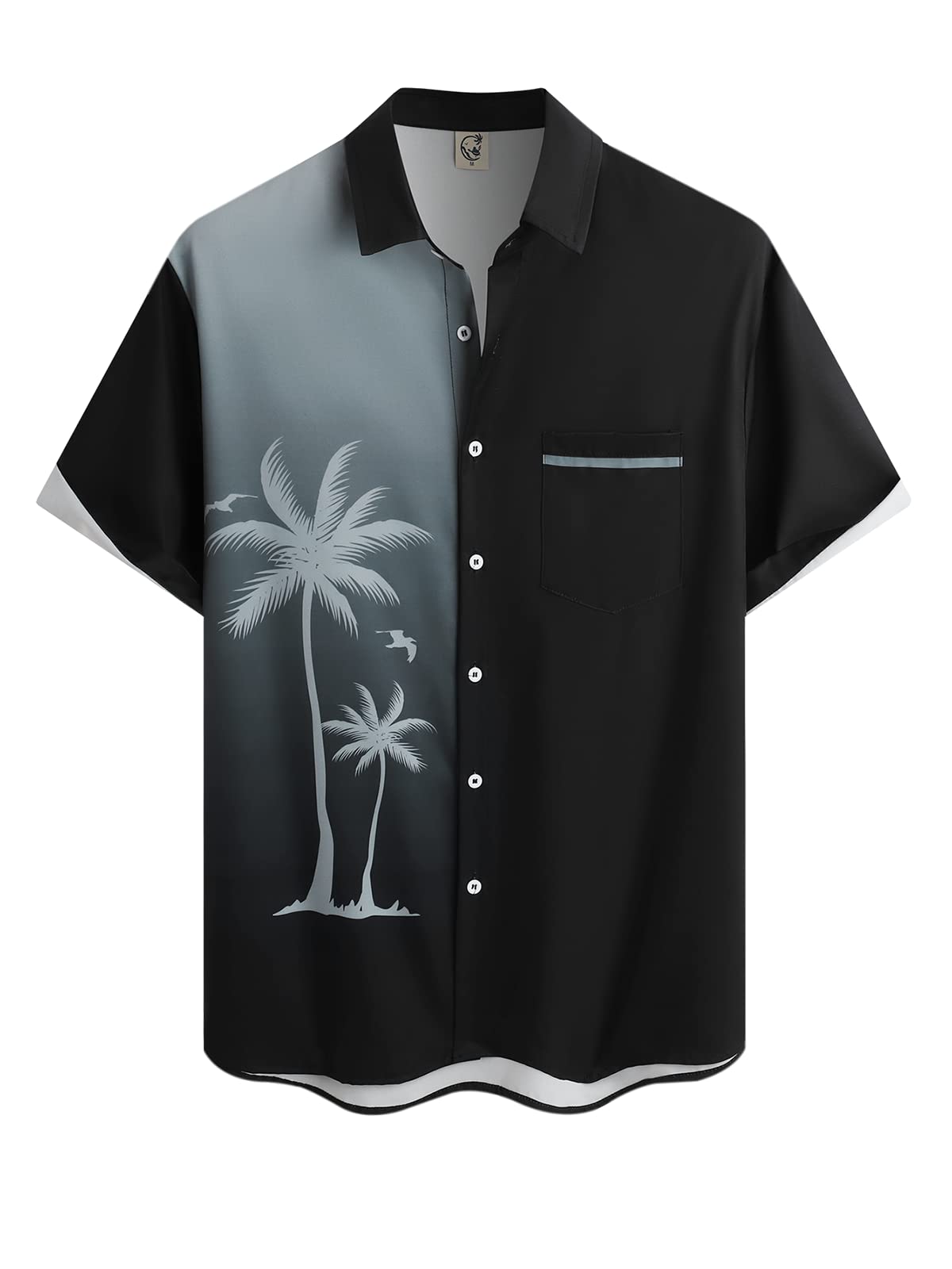 HOTHardaddy Men's Hawaiian Shirt Short Sleeves Coconut Printed Button Down Summer Beach Casual Shirts