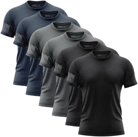HOTPatriot Crew Men's 6 Pack Midnight Fresh T-Shirt, American Graphic Tee, Patriotic, USA & Freedom Style Shirt