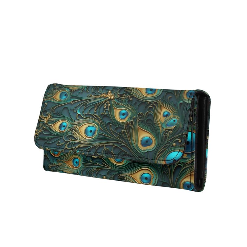 HOTTie Dye Color Slim Long Wallet for Women Hippie Style Colorful Zipper Coin Purse Card Holder, Tie-dye Rainbow Extra Capacity PU Leather Checkbook Wallet with ID Window