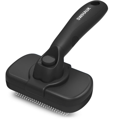 HOTSwihauk Self Cleaning Slicker Brush - Skin Friendly Deshedding Grooming Tool for Dogs & Cats, Suitable for Shedding & Haired Pets, with Pet Supplies Accessories, Blue