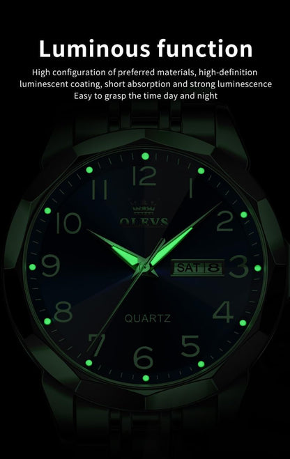 HOTOLEVS Watch for Men Simple Business Dress Analog Stainless Steel Waterproof Luminous Date Easy Read Men Wrsit Watch