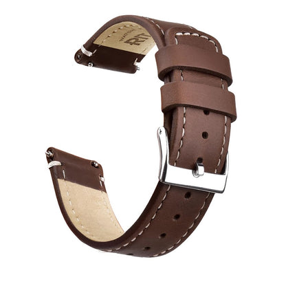 HOTRitche Christmas Gift Quick Release Leather Watch Band Leather Watch Strap 18mm 19mm 20mm 21mm 22mm 23mm or 24mm for Men and Women, White Elephant Gifts, Stocking Stuffers For Men