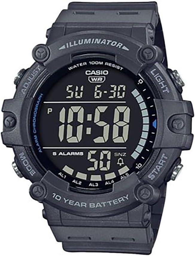 HOTCasio Illuminator AE1500WH Series | 10-Year Battery | LED Backlight | 5-Alarms | 1/100 Sec Stopwatch | Men's Digital Watch