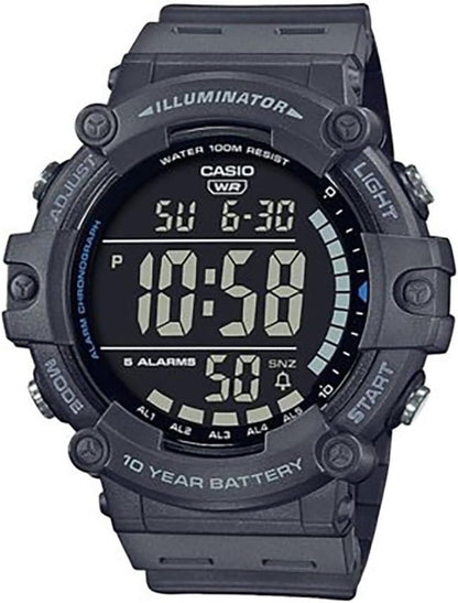HOTCasio Illuminator AE1500WH Series | 10-Year Battery | LED Backlight | 5-Alarms | 1/100 Sec Stopwatch | Men's Digital Watch