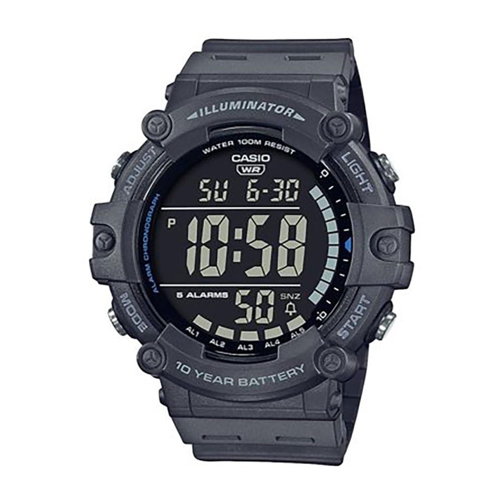 HOTCasio Illuminator AE1500WH Series | 10-Year Battery | LED Backlight | 5-Alarms | 1/100 Sec Stopwatch | Men's Digital Watch