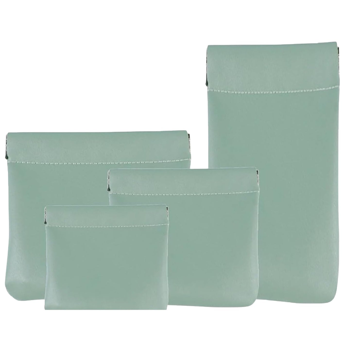 HOTSnap Closure Organizer Coin Purse Pouch, 4PCS PU Leather Pouch Holder Set for Purse, No Squeeze Snap Closure Small Pouches for Makeup, Tech, Travel & Daily Use (Purple)