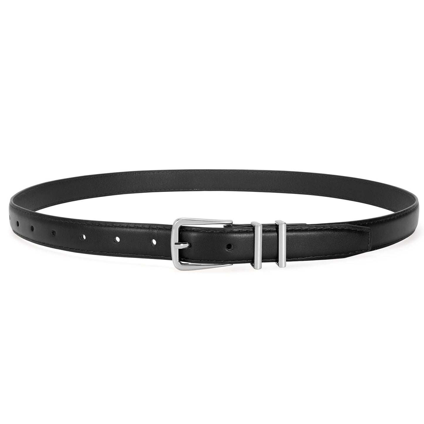 HOTVONMELLI Women Skinny Leather Belt Thin Waist Belt for Women Jeans Dress Fashion Ladies Belt with Gold Buckle