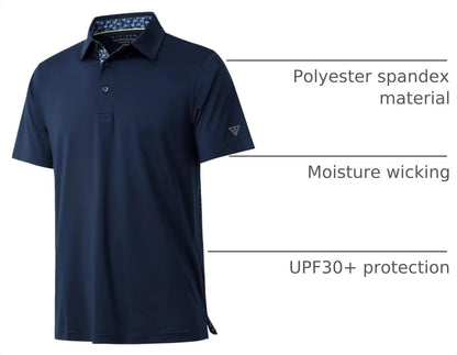 HOTMens Polo Shirts Short and Long Sleeve Casual Solid Stylish Dry Fit Performance Designed Collared Golf Polo Shirts for Men