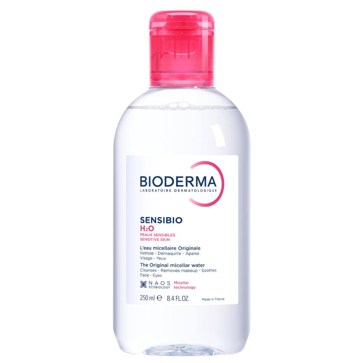 HOTBioderma - Sensibio - H2O Micellar Water - Makeup Remover Cleanser - Face Cleanser for Sensitive Skin